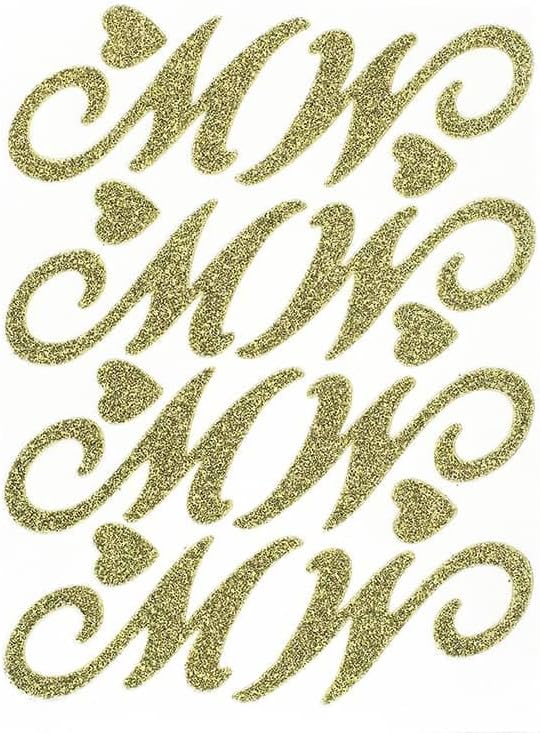 Floral Accessories - Script Characters Std - Letters & Numbers Rd, Gold, Std, 1 Piece