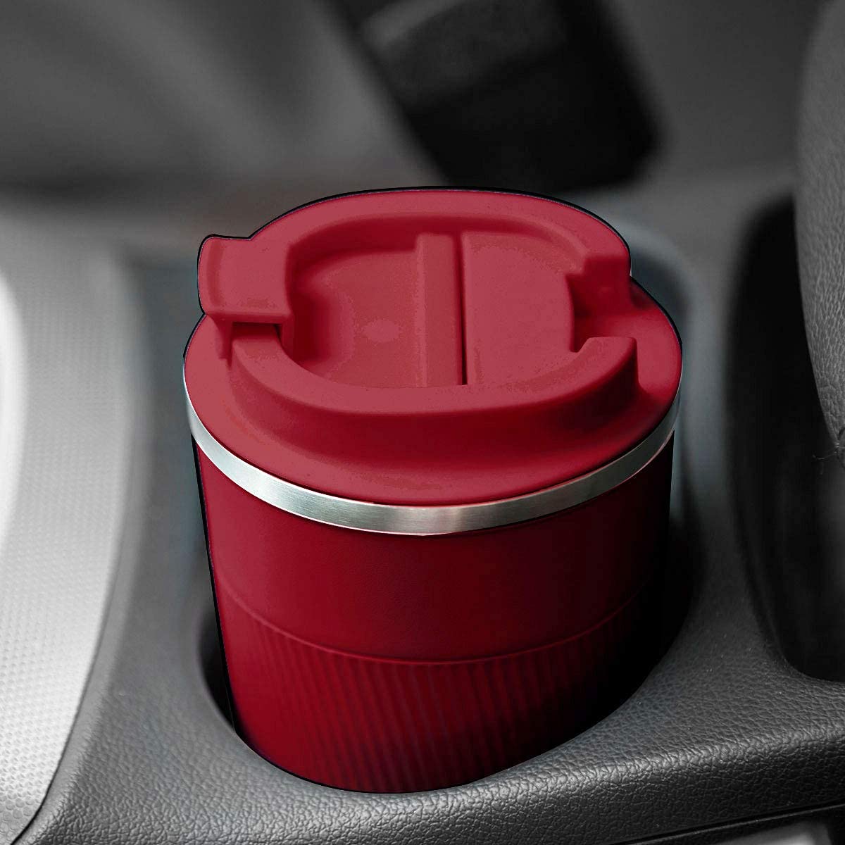 SUNTQ Roestvrijstalen koffiemok om mee te nemen, lekvrij, met deksel, herbruikbare koffiemok, thermobeker voor onderweg, milieuvriendelijk, koraalroze, 380 ml