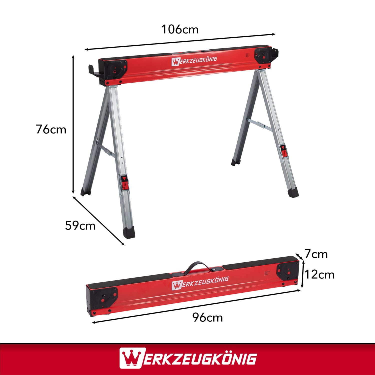 2 Stück Arbeitsbock Sägebock HEAVY DUTY Gerüstbock - zusammenklappbar – bis 500 kg belastbar