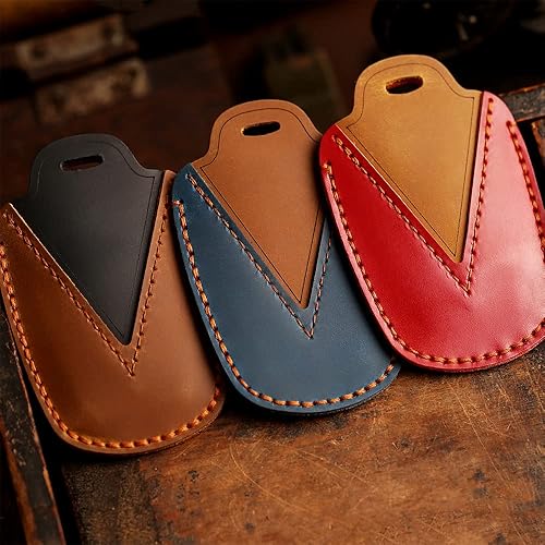 Miniatura 5 de ontto Funda para llavero inteligente con control remoto sin llave compatible con Audi A6 A6L A7 E-Tron A8 Q8 2019-2022, funda de cuero para llave