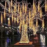 Meteor Shower Lights Christmas 540 LED Waterproof 20 Inch 10 Tubes Cascading Falling Raindrop Lights for Holiday Wedding New Year Party Garden Tree Decoration Pomelotree