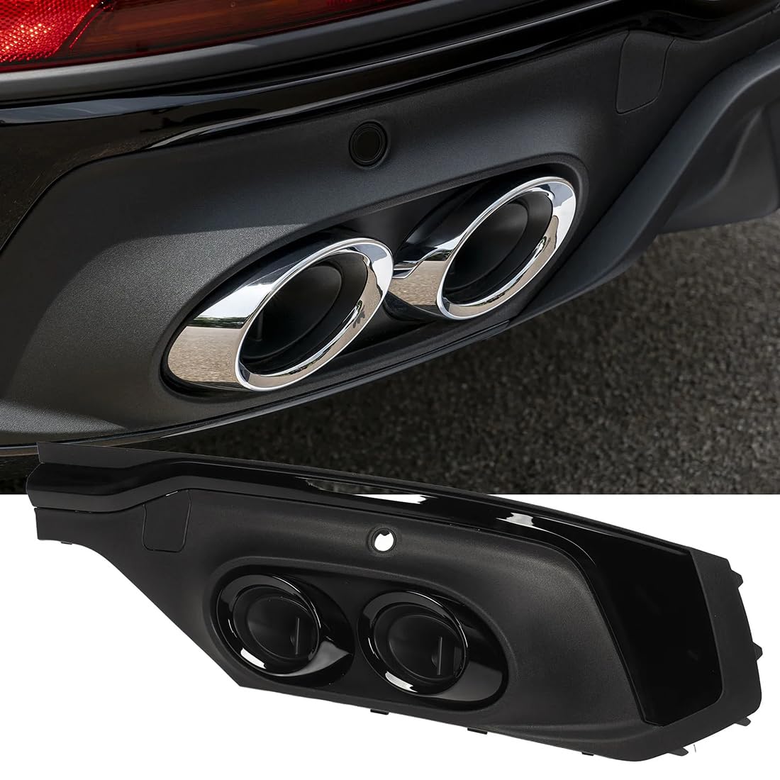 Labbro Diffusore Paraurti Posteriore per Audi Q5 Sportback 2021 2022 2023 2024, Splitter Paraurti Kit Corpo,Spoiler Labbro Posteriore,Black-Black