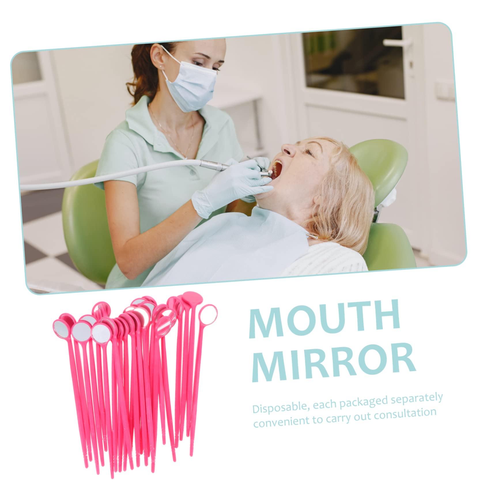 ULTECHNOVO 72pezzi Specchietti Dentali Usa Pratici Per Ispezione Orale Per Professionisti e Personale Colore Rosa