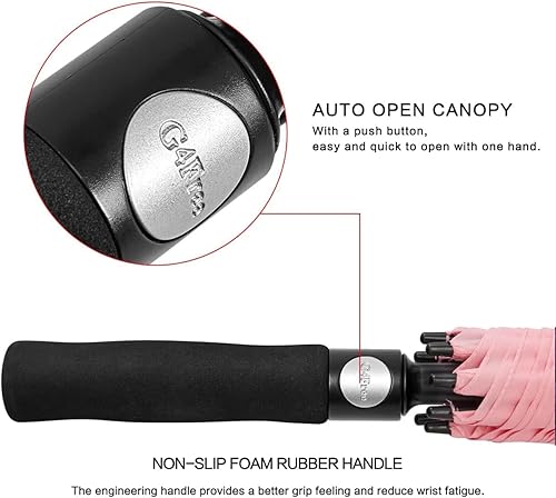 Miniatura 93 de G4Free - Paraguas de golf de apertura automática de 47, 54, 62 y 68 pulgadas - Paraguas extragrande con doble toldo, ventilado, a prueba de viento