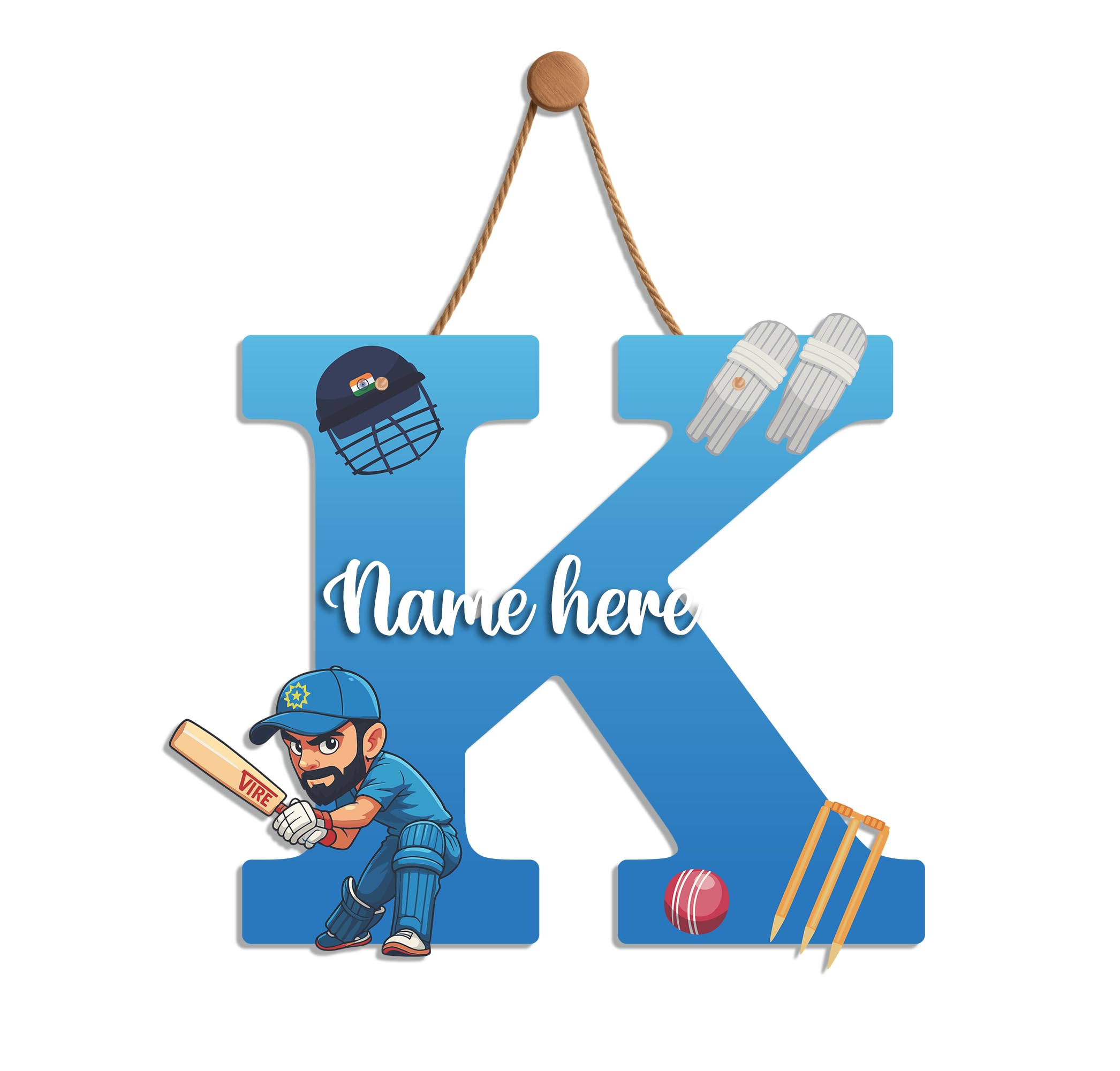 Customized Acrylic Letter Sign 9 Inch Cricket Theme | Custom Name for Boys Room Decor | Sports Inspired Alphabet Nameplate | Includes Hanging Rope/Tape-image-23