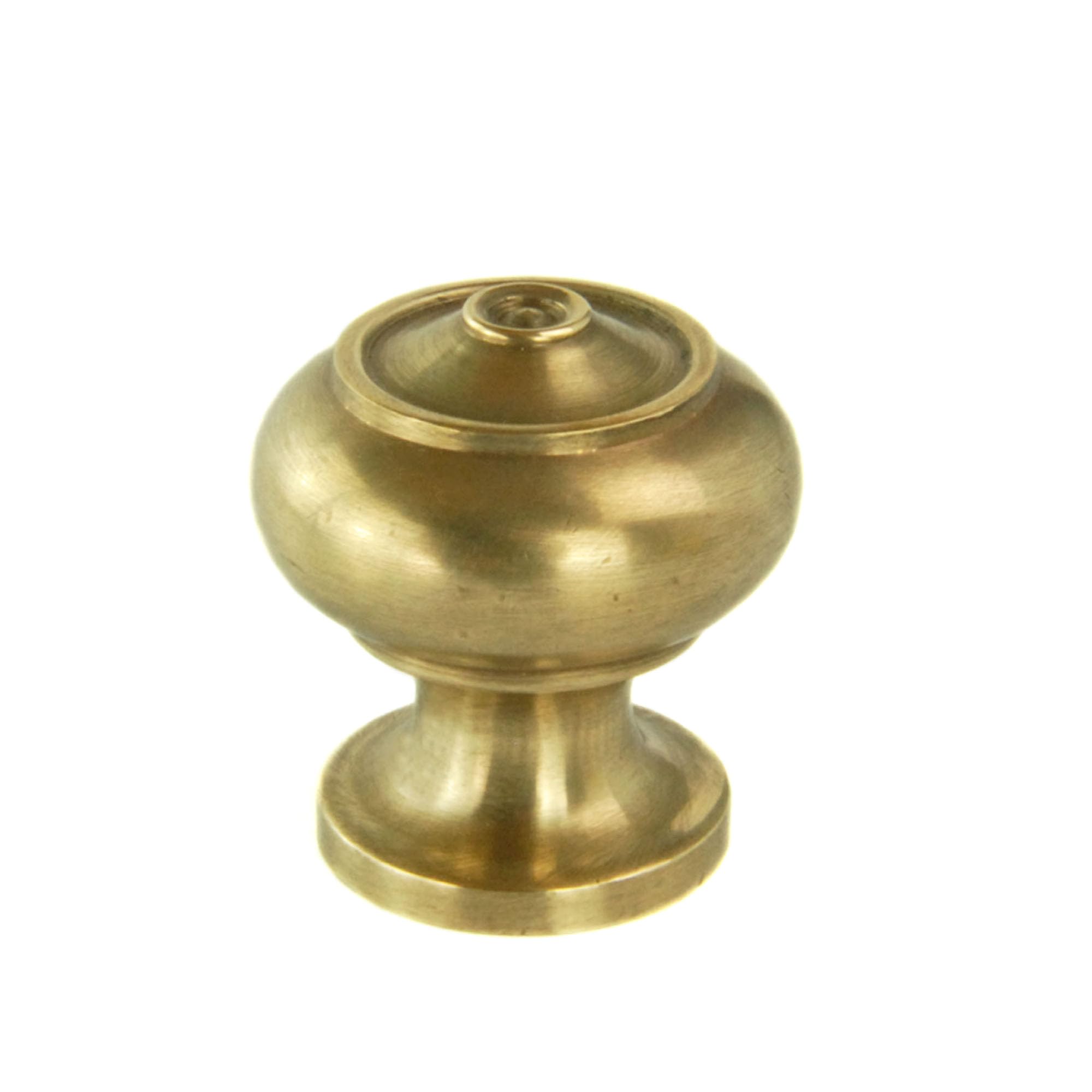 Underground Parts Brass Aged Unlacquered Solid Cabinet Knobs Kitchen Drawer Door Bow D Handles Pulls (Bloxwich Round Knob 30Mm)