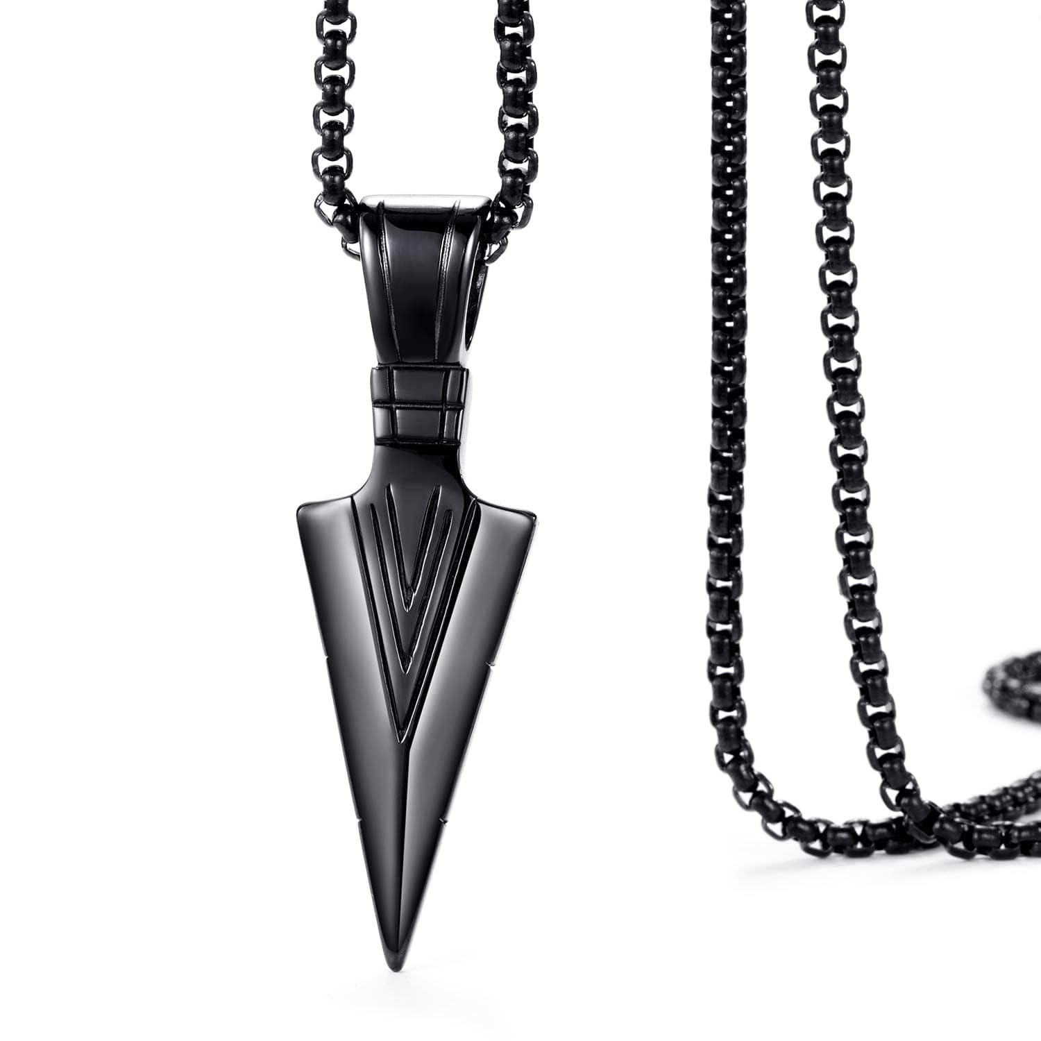 Pendant for Men Arrow Black Silver gold chain for men Boys Mens boyfriend gents locket Necklace for men Boy girls Women Stainless Steel neck chain lockets mens chains fashion Long Stylish A18-image-18