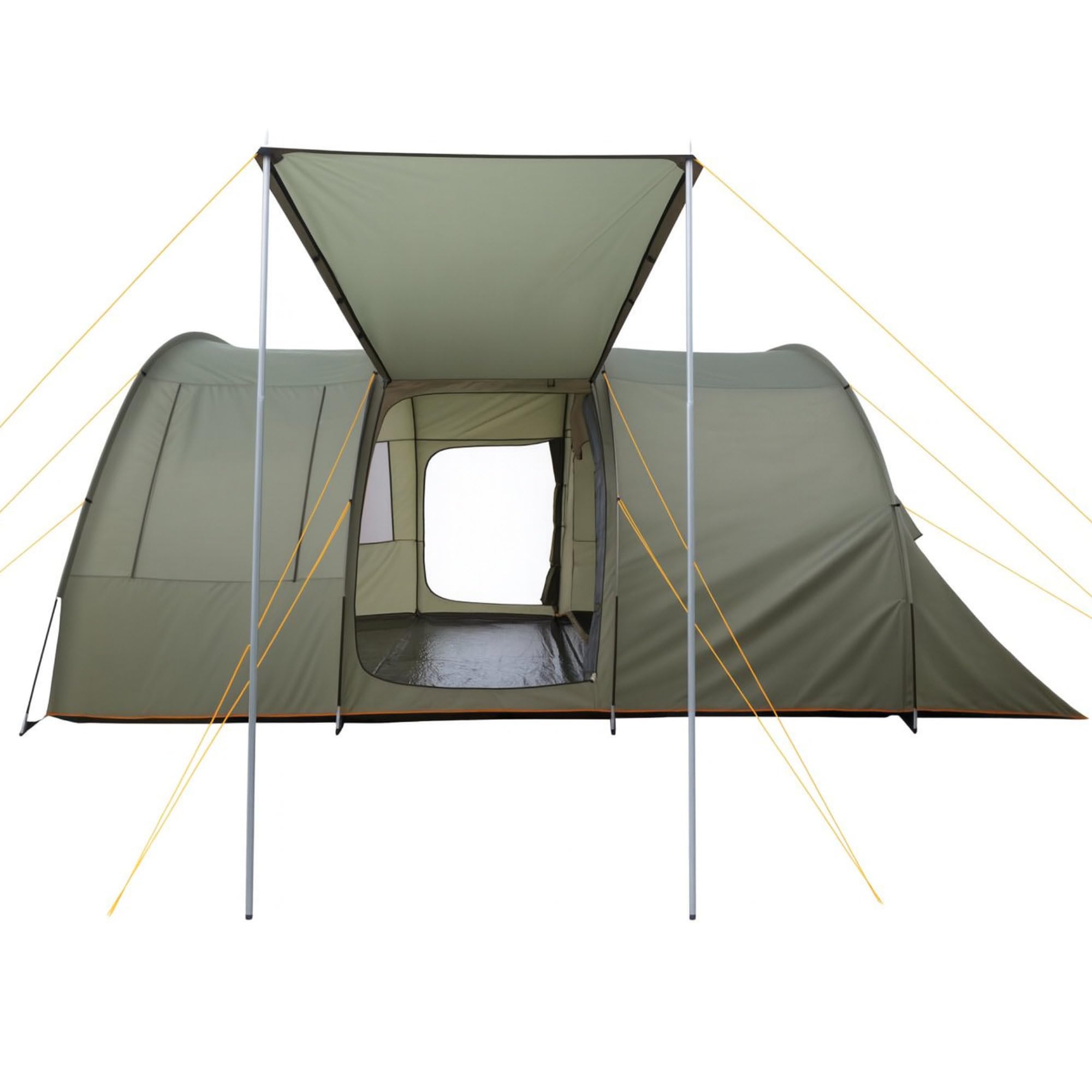 Skandika Kambo - Tenda de campeggio tunnel - 4 persone - Impermeabile con 3000 colonne d'acqua - 3 ingressi - tenda da sole (blu scuro