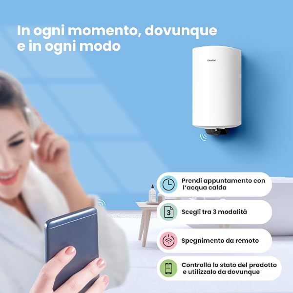 COMFEE' D50-15EFG Scaldabagno Elettrico Murale ad Accumolo 50 L – Sopra lavello ad accumulo — compatto facile da installare - 3