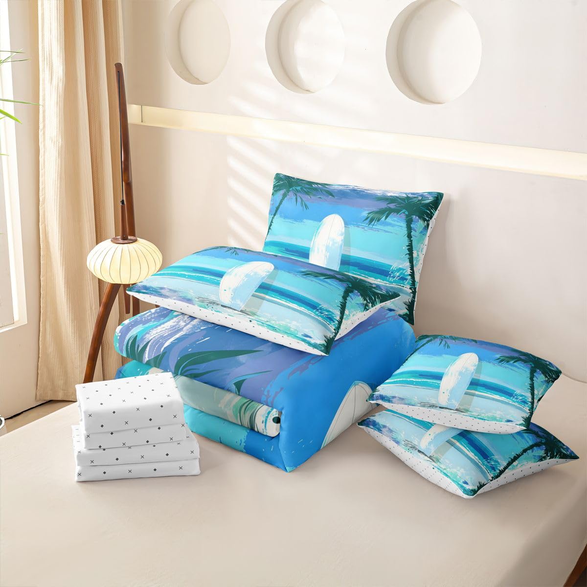 Homewish Blauer Ozean Bettwäsche 155x220 7teilig