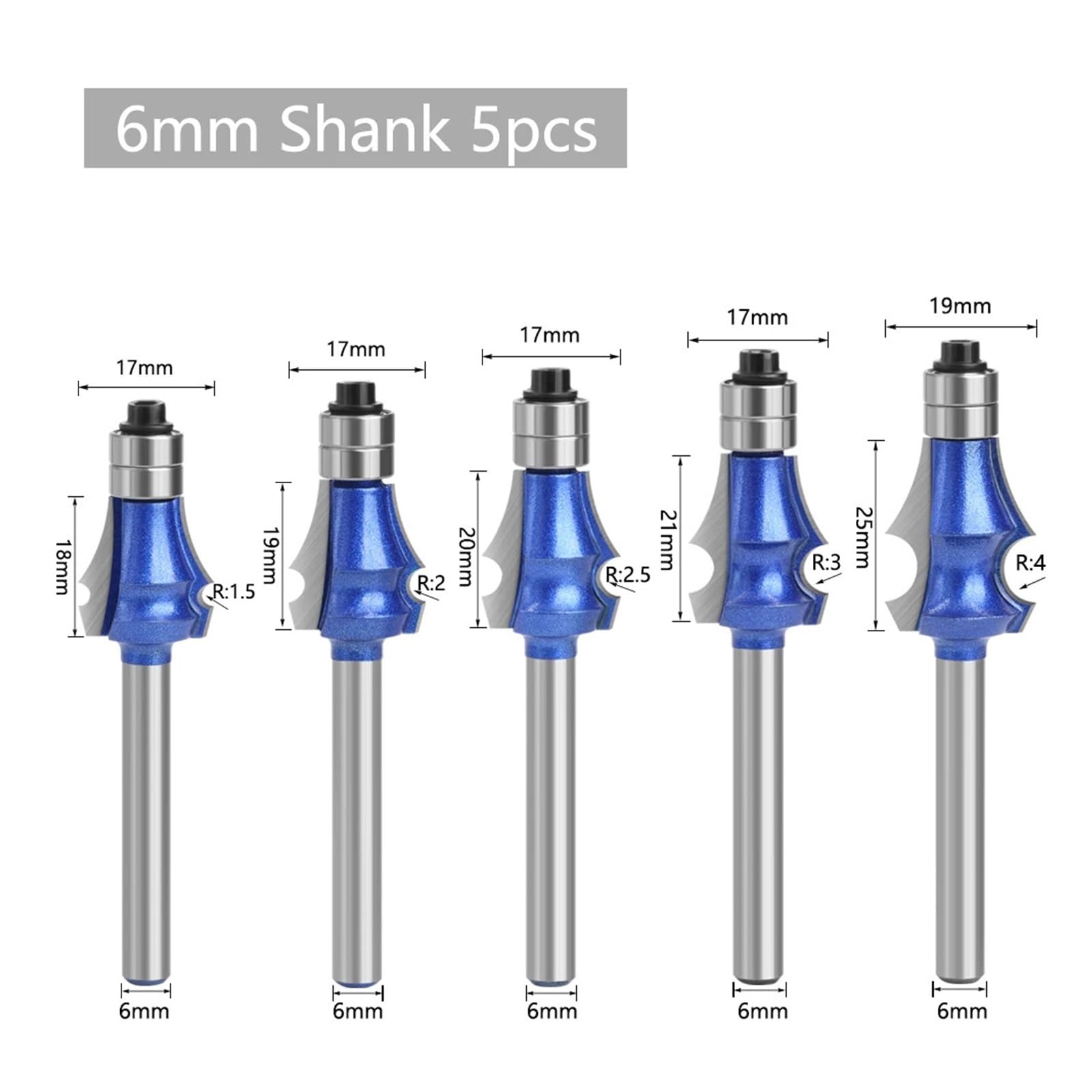 5 sztuk 6mm 1/4 trzpień węglika spiekanego rysunek linia routera wolframu zestaw bitów do obróbki drewna frez(6mm)