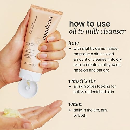 Miniatura 3 de Cocokind Lavado facial de aceite a leche limpiador a base de aceite y removedor de maquillaje de aceite aceite de limpieza limpiador de leche y