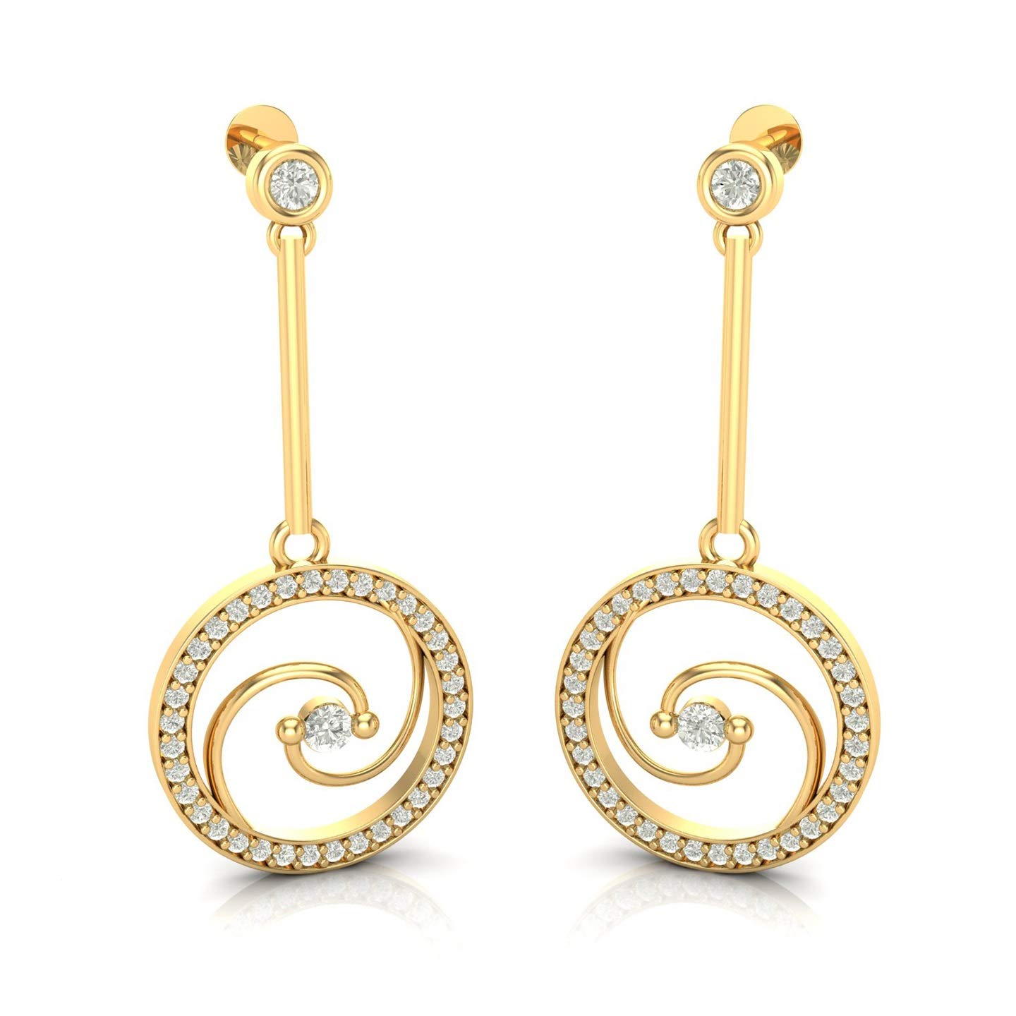 MISHKAA Wave Dangling Gold Diamond Earring