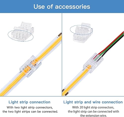 Miniatura 3 de Hokimder Paquete de 20 conectores de tira de luz LED RGB de 6 pines conectores de iluminación de tira de luz LED impermeables de 0472in con tira de