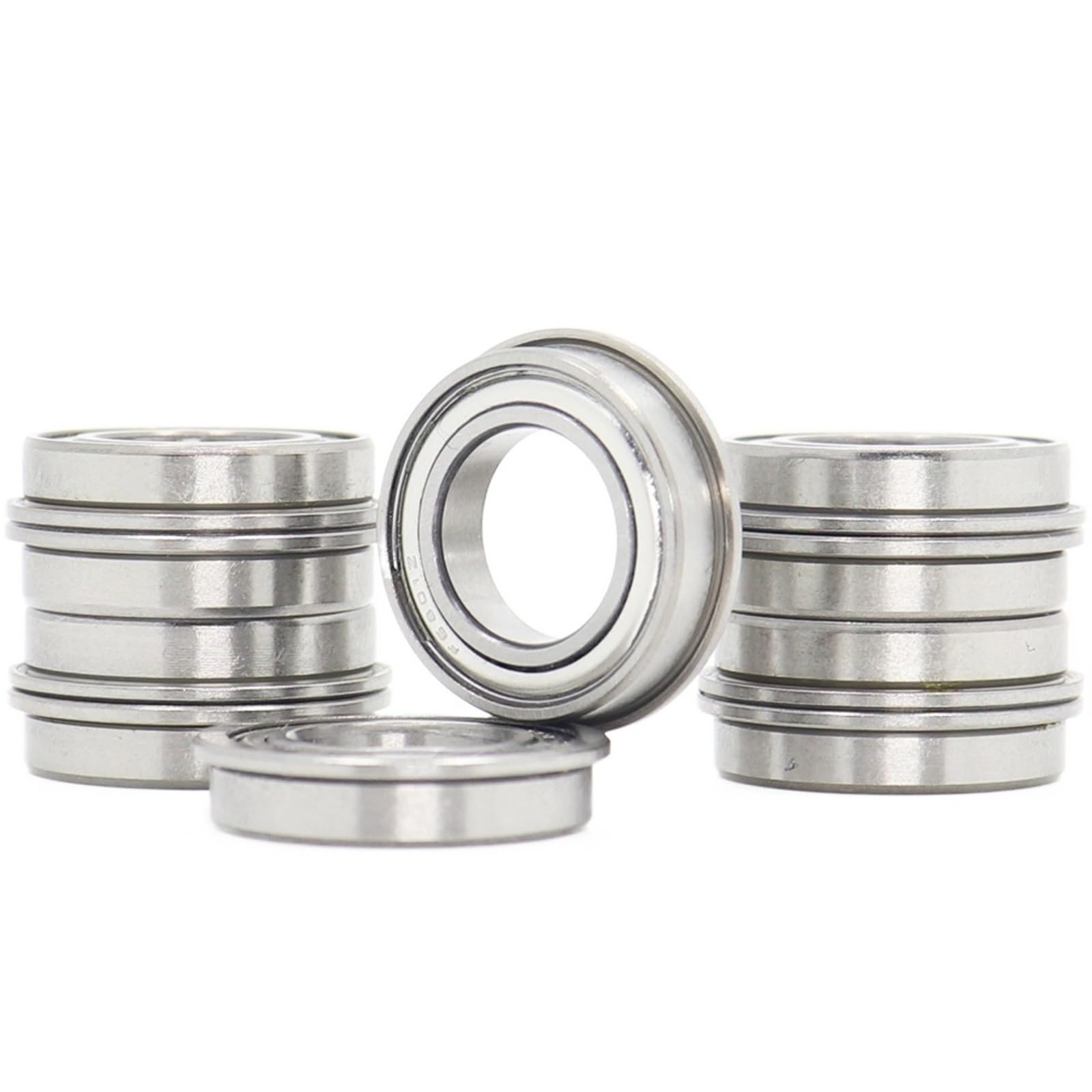 Rodamientos de bolas con bridas F6801ZZ - 12 x 21 x 5 mm (10 piezas) - Carcasas duraderas de hierro fundido for aplicaciones industriales