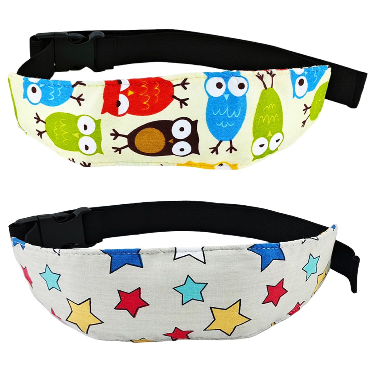 2 Pcs Baby Head Support for Stroller Car Seat Sleeping Headrest Neck Relief Straps for Kids Children Toddler Infant(White)
