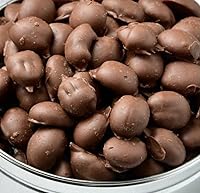 Vista 2 de Lata de cesta de regalo de nueces de Georgia cubiertas de chocolate negro fresco Cocina de caramelo de nueces de mascota desde 1955