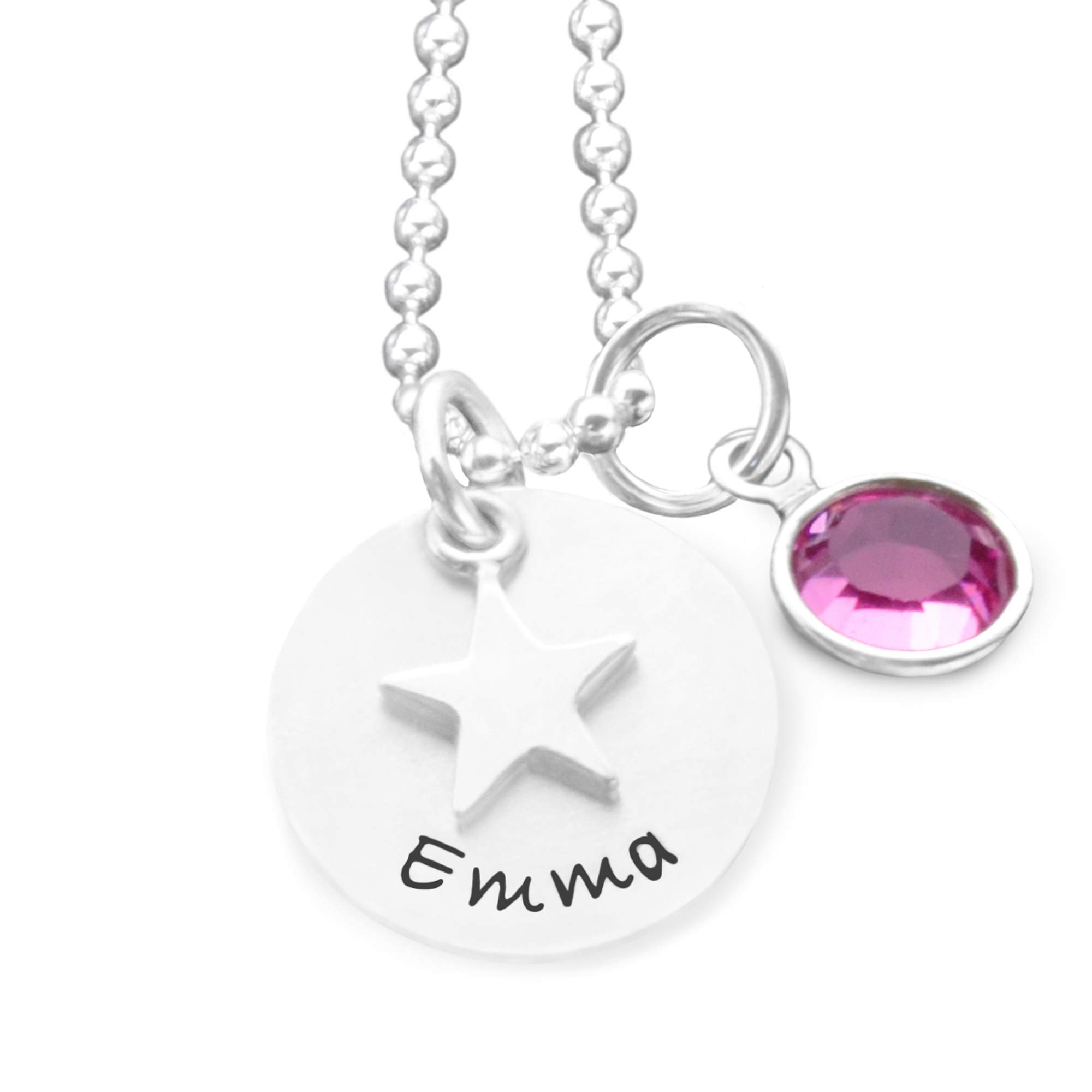 Kinderschmuck Kinderkette Mädchen mit Gravur KLEINER STERN MINI 925 Silber Mädchenkette Kinderschmuck mit Namen