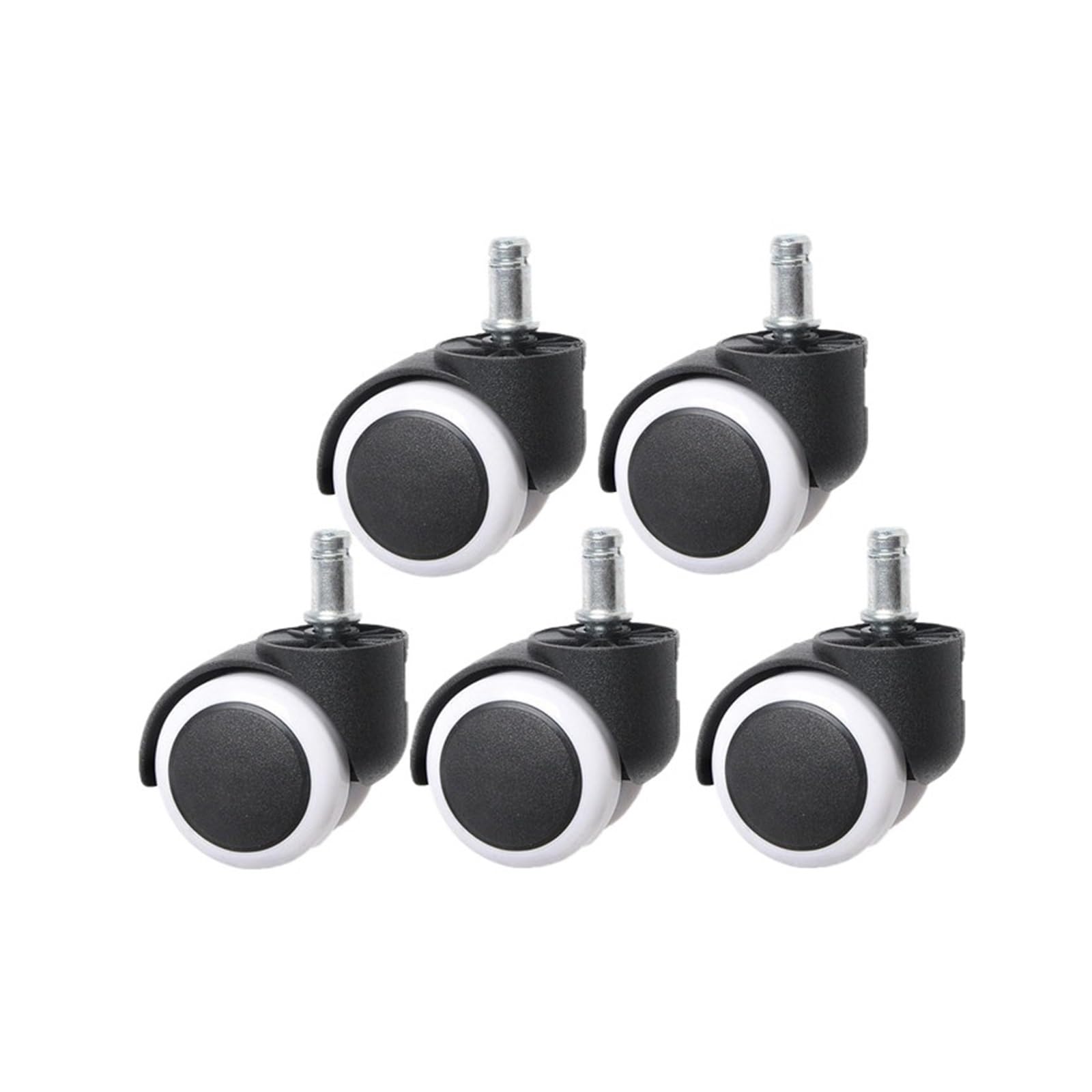 MXXDMOPD 10mm/11mm 2 inch circlip/Screw Pu Office Chair casters Large Swivel Wheels Silent(Circlip-white-10mm)