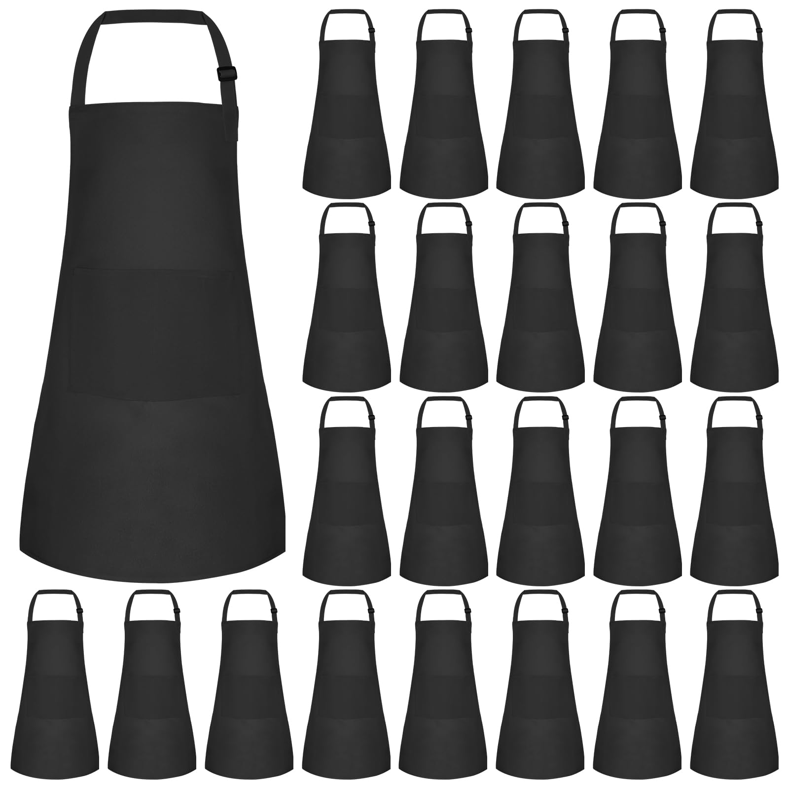 Morcheiong 8/12/24 Pack Adjustable Kids Apron Bulk with 2 Pockets Toddler Apron Kids Painting Aprons for Baking Painting