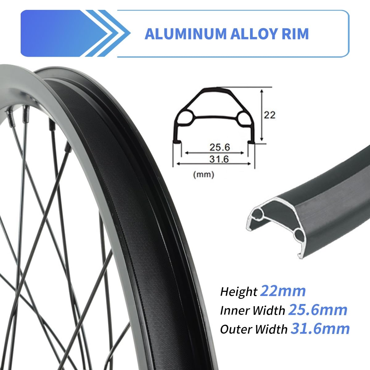 20" Juego Ruedas Bicicleta Plegable 406 Ruedas MTB Eje Pasante 100/142mm