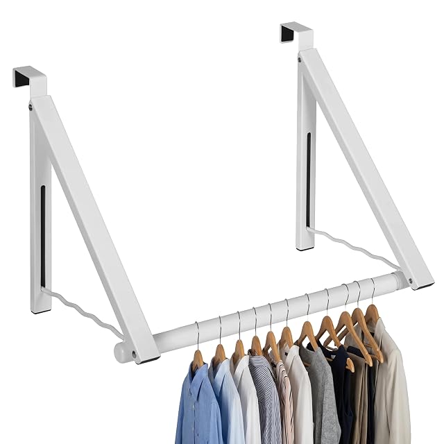 HOLDN STORAGE Over The Door Hanger Foldable - Over The Door Rack for Hanging Towels Coats Clothes -