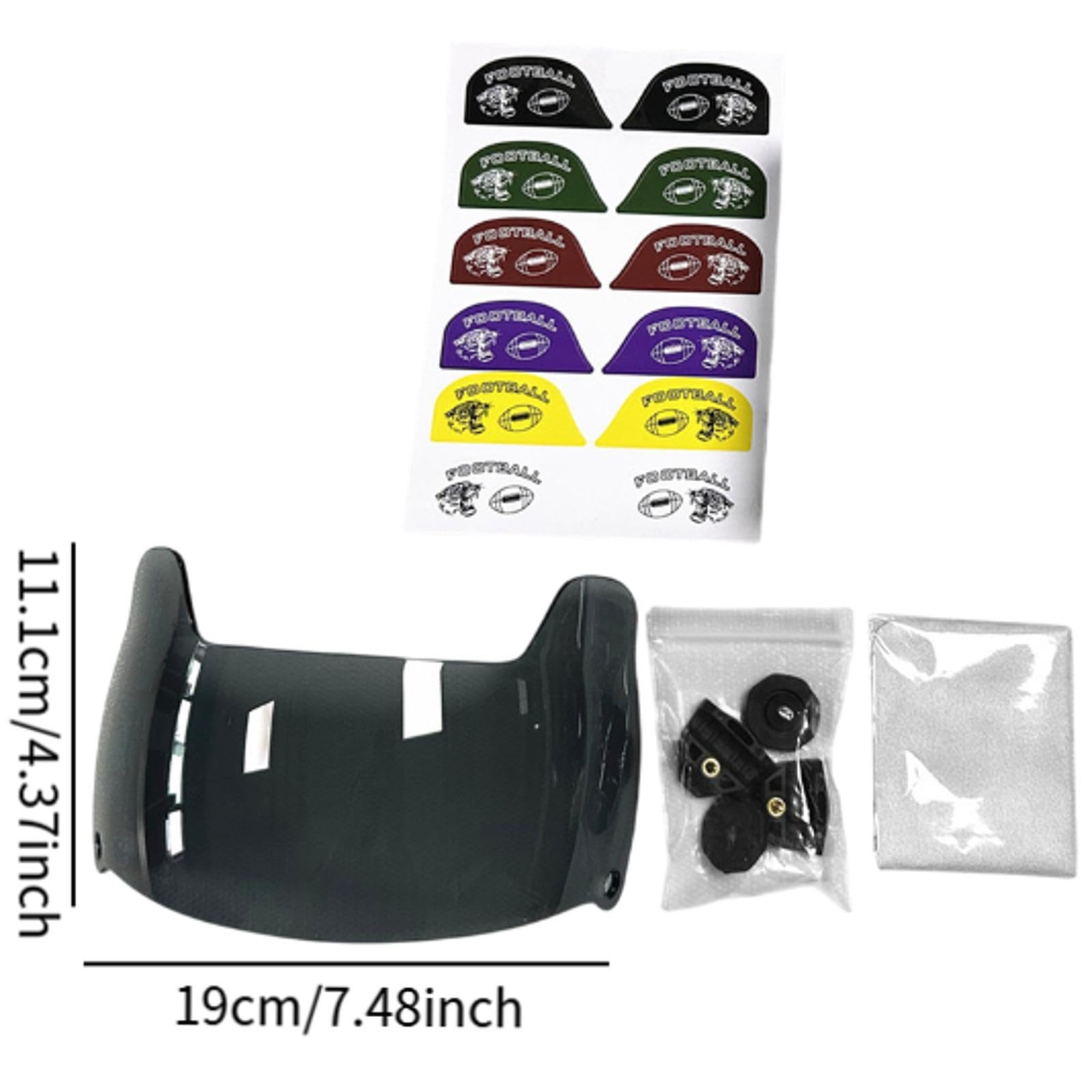 Amagogo American Football Visor Rugby Visor Sonnenschutz Eyewear Professional für Erwachsene Jugendfußballhelme Gesichtsmaske