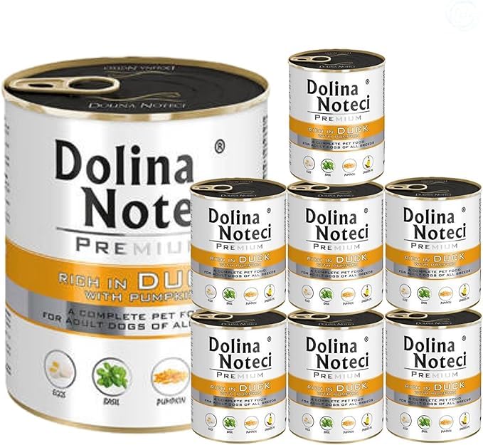 Dolina Noteci Premium – Gluten-Free Wet Dog Food 800g – High Meat Content – Natural Meal for Adult Dogs – No Artificial Additives – Omega 3 & 6 (Duck With Pumpkin, 8x800g)