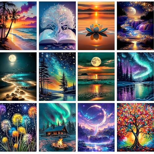 FFPTBNYX 12 Pack Diamond Art Kits for Adults 12x16 inch