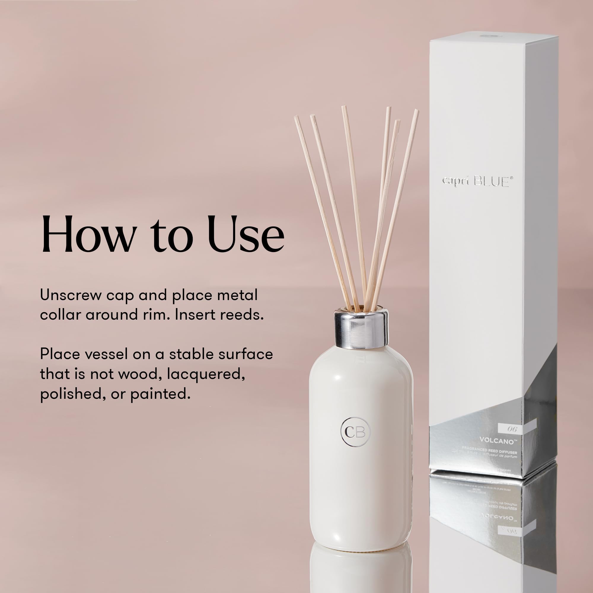 Capri Blue Volcano Reed Diffuser Set Includes Reeds Fragrance Oil and Glass Bottle for Home Decor Room Fresheners White 8 Fl Oz product thumbnail 9
