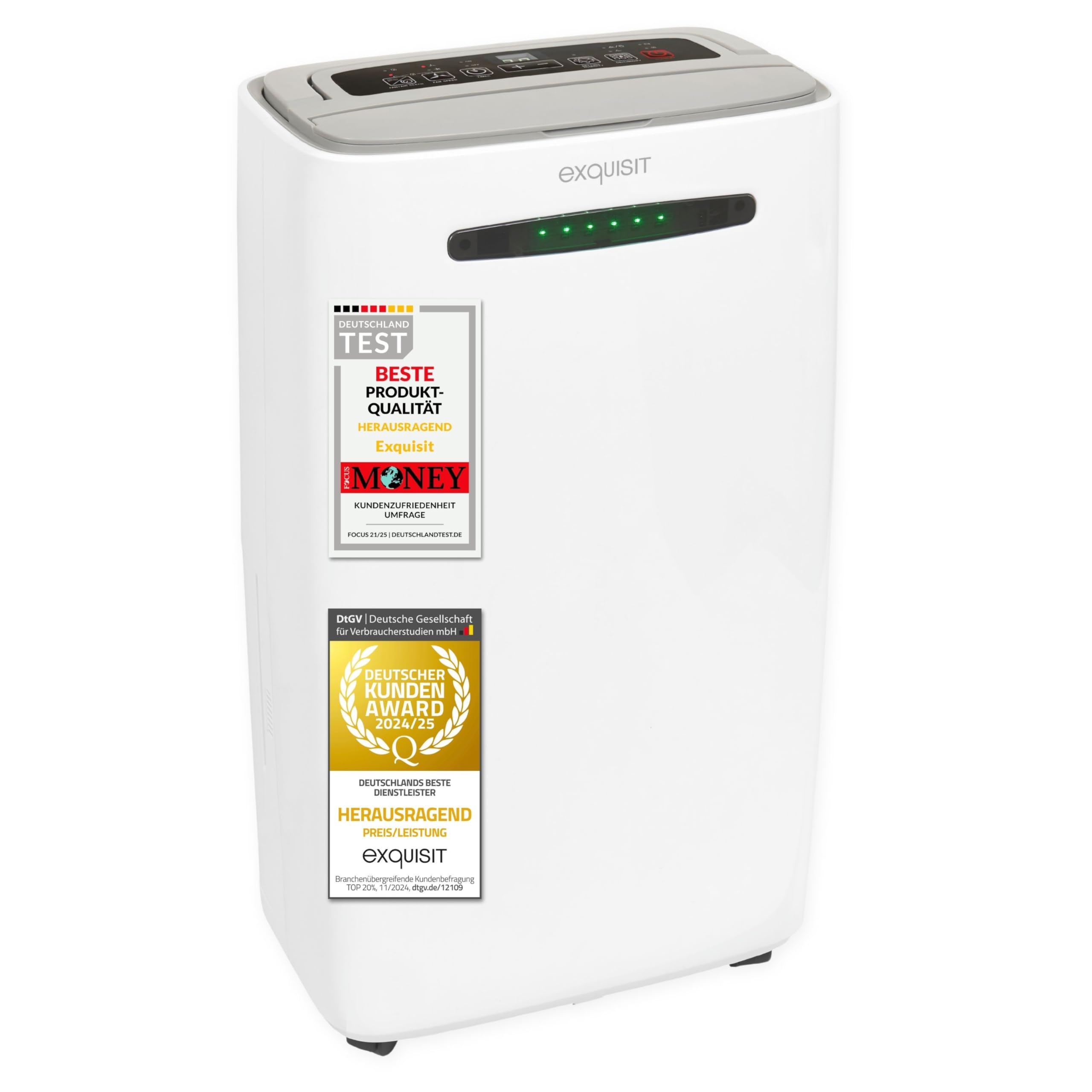 Exquisit Mobiler Luftentfeuchter, 5,5 Liter Wassertank, 400 Watt, 180m³/h, Timer, Für 30-35m², Betriebs-LED, Kindersicherung, Neustart-Funktion, LE 2055 wes