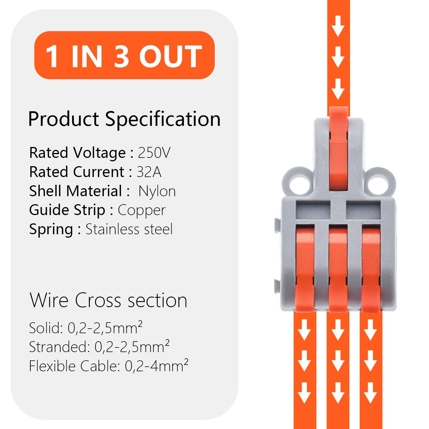 XALXMAW 18Pcs Wire Connector, 1 In 3 Out Compact Quick Wire Connectors, DIY Splicing Electrical Connectors for 28-12 AWG - Image 4