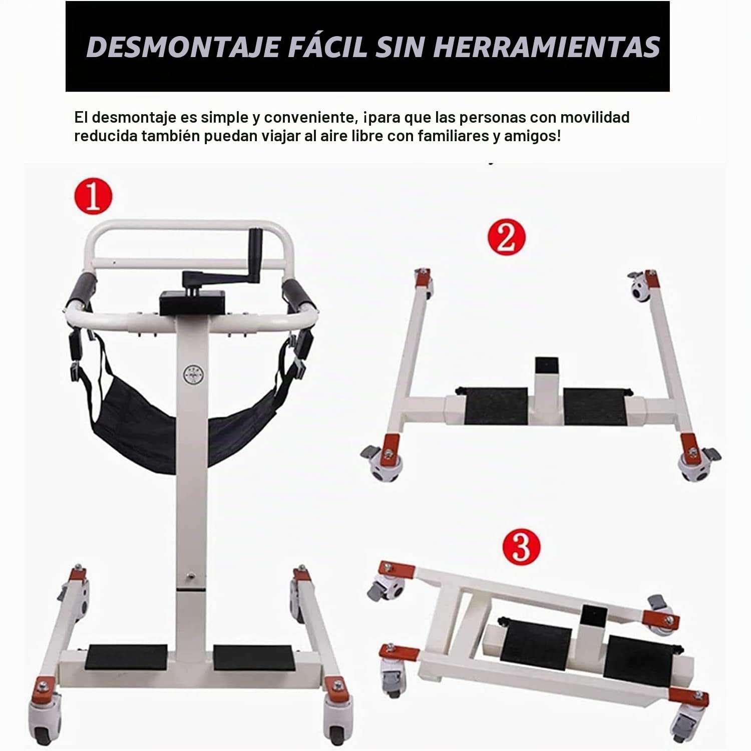 Grua Traslado Enfermos, Home Grua Enfermos Sillas de Ruedas,Gruas para Personas Mayores, Ayuda de Transferencia de Pacientes para Personas Mayores Discapacitadas Ajustable En Altura Y Ancho,