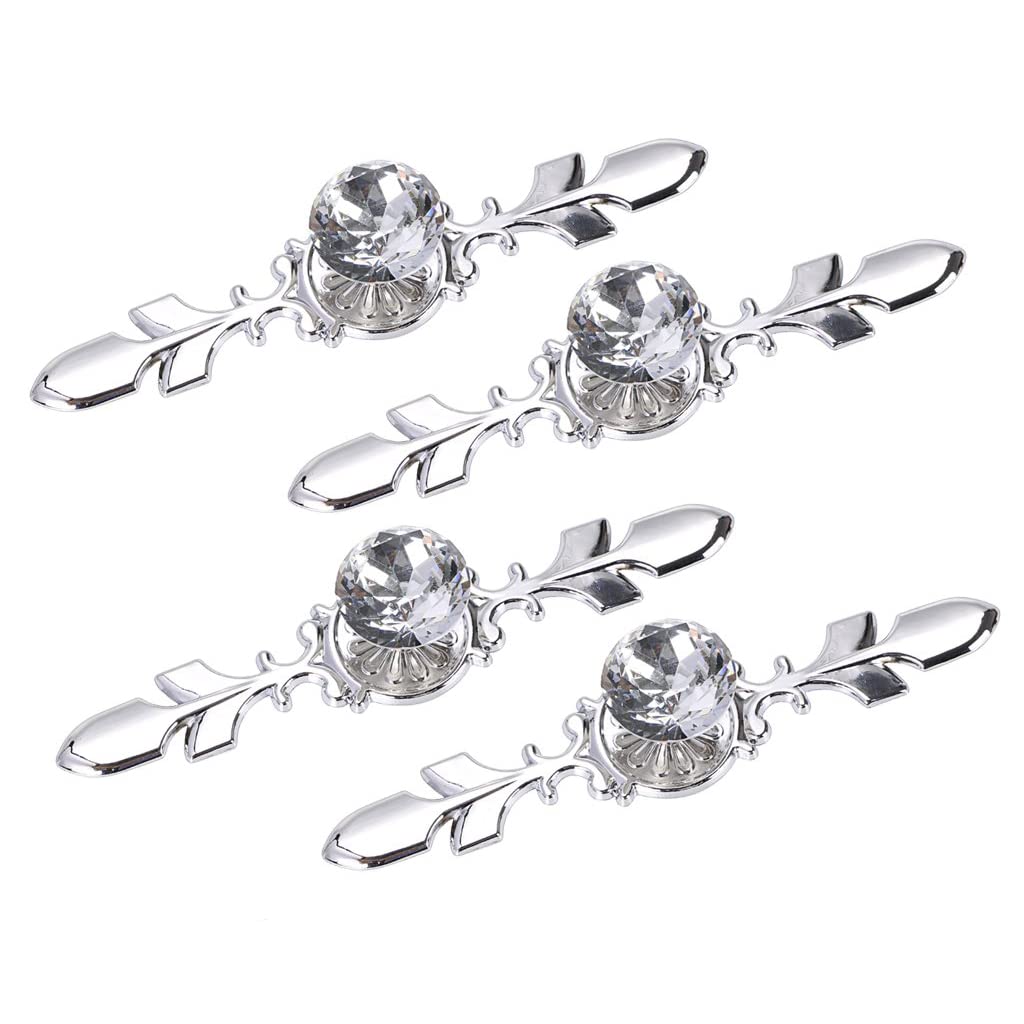 HASTHIP® 4 Pack Knobs for Drawers Pull Handles Drawer Knobs- Crystal Glass Diamond Decorative Knobs with Plate, Cabinet Cupboard Door Knobs with Screws (B09G6BP49V) Amazon Price History, Amazon Price Tracker