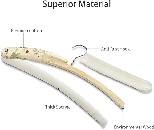 Miniatura 6 de Perchas acolchadas para suéteres, perchas acolchadas para abrigos, colgador de espuma, fundas de lona de satén antideslizantes para adultos, bodas,