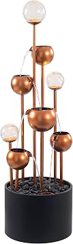 Kenroy Home 50091COPBL Icarus Outdoor Water Fountain with LED Lighting, Matte Copper & Black