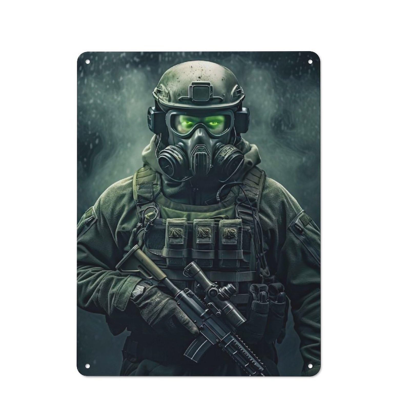Junmoney Special Force Soldier Grow Tin Wall Sign With Design 40X30cm, Classic Diner Style Decor For Bakery, Diner, Cafe Or Family Room