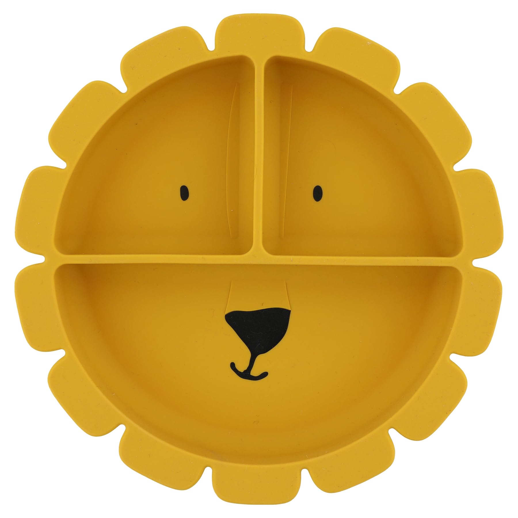 Trixie - Assiette en Silicone avec Ventouse et Compartiments pour Bébé et Enfant (Mr. Lion)