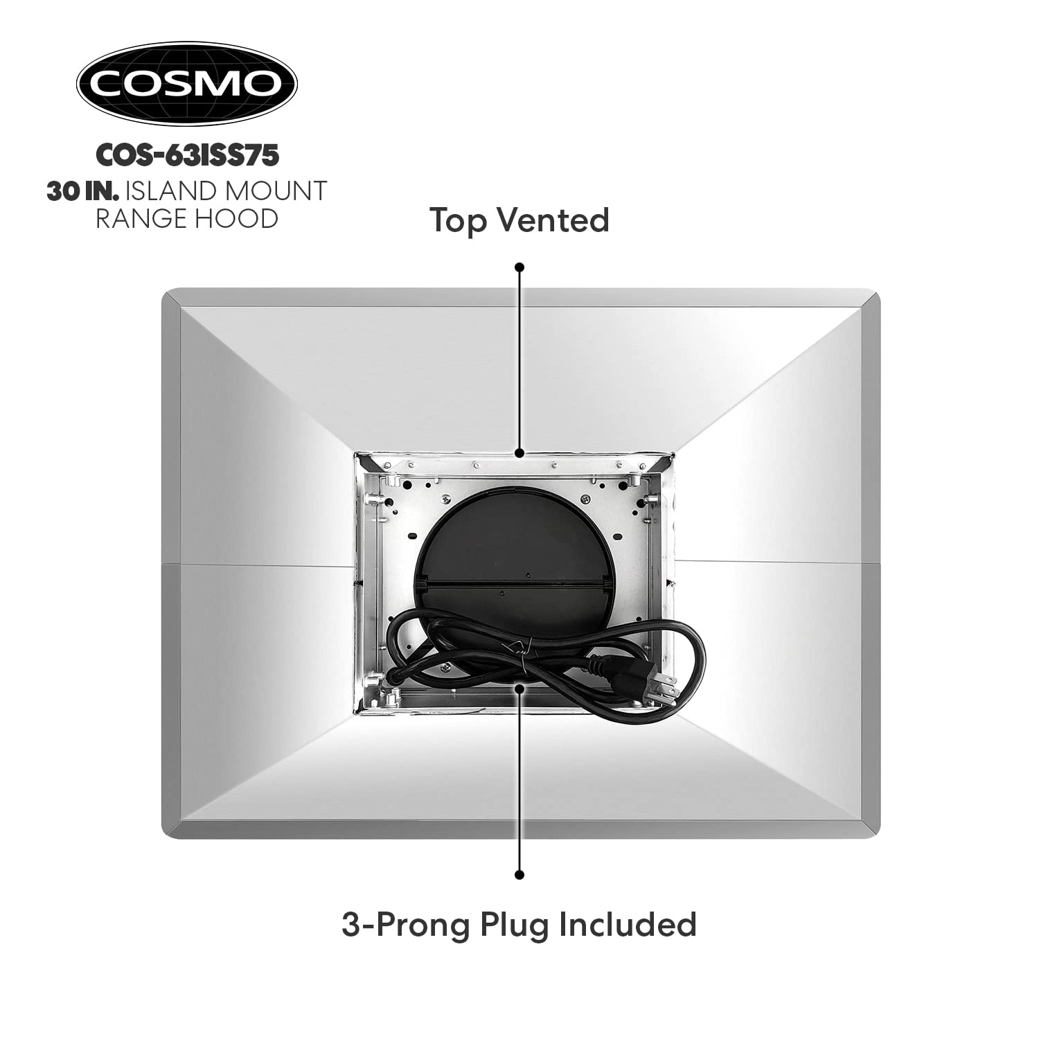 Buy COSMO COS63ISS75 Island Range Hood with 3Speed Fan, 380 CFM