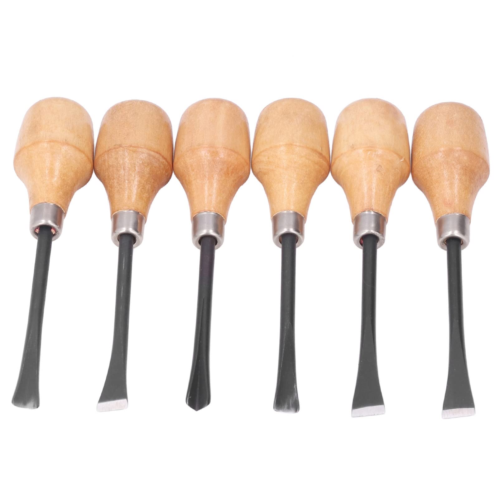 Juego de cinceles para tallar madera, 6 herramientas manuales duraderas de haya y acero para escultura, trabajos de manualidades, perfecto para entusiastas de la carpintería y aficionados