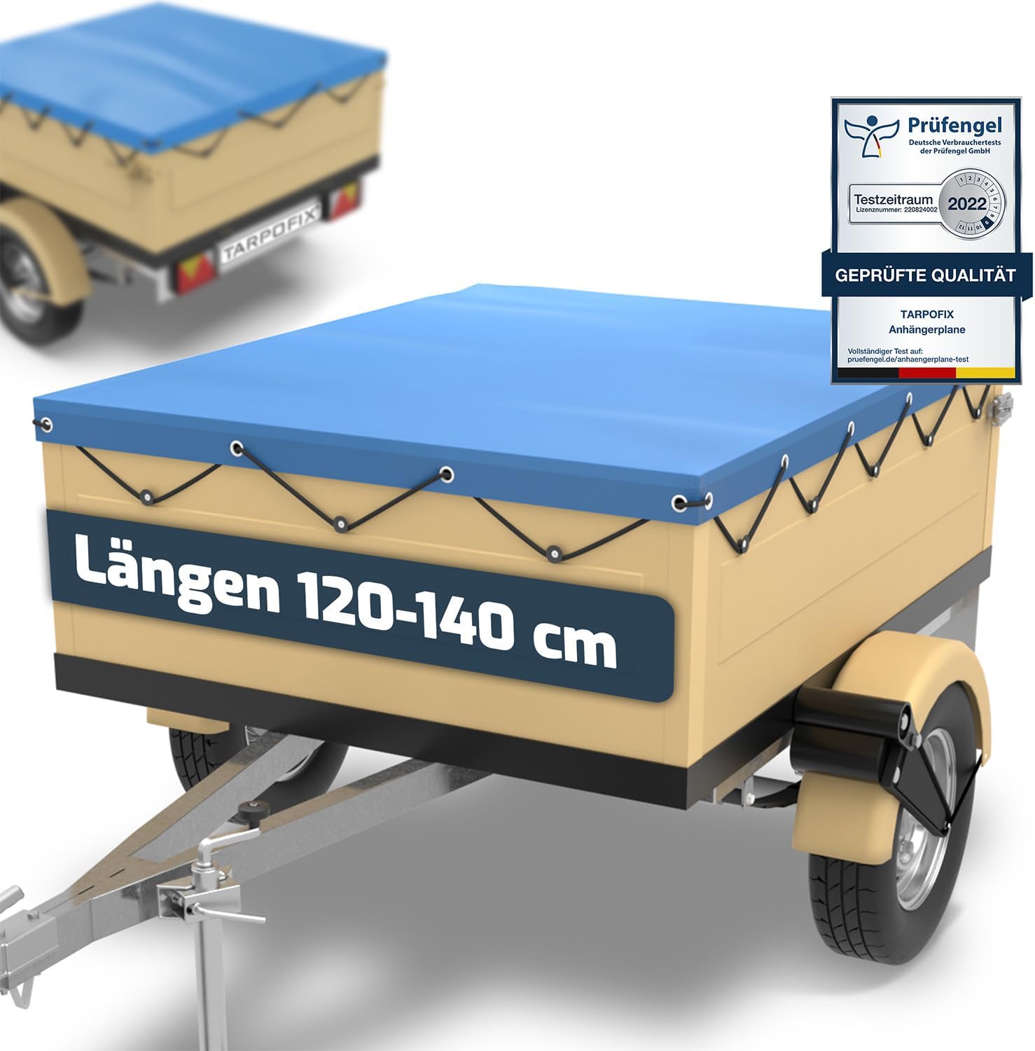 QWORK Anhänger Plane 210x114cm - Wasserdicht & Reißfest Aus 420D PVC