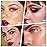 evpct Red Winged Eyeliners Stamp, 4 in 1 Stars Flowers Hearts Moon Face Makeup Stamp Set Eye Liners for Women, Red Liquid Eyeliner Long Lasting Waterproof Colorful Set, Colorful Eye Wingliner Shapes