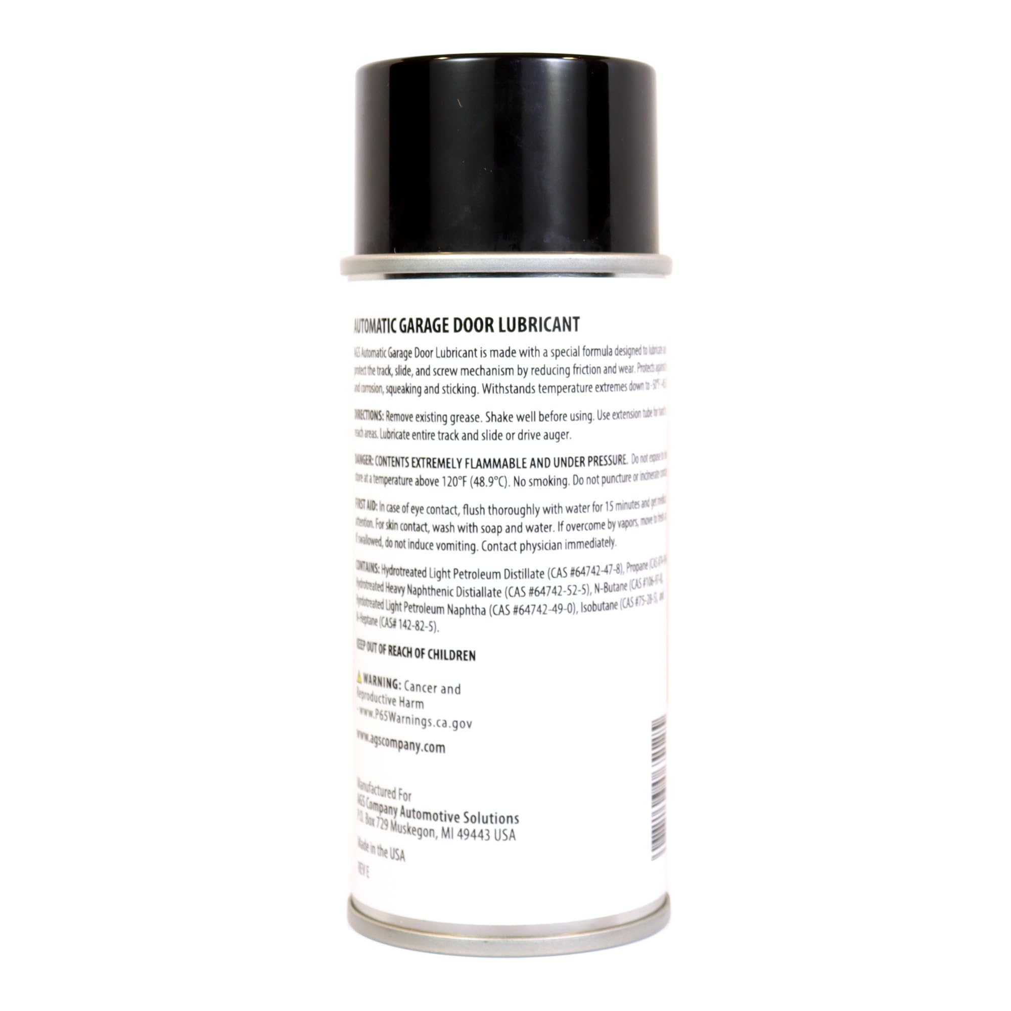 AGS Automotive Solutions Garage Door Lubricant Spray – 4 oz Aerosol,  Protects Rollers & Springs, Quiets Squeaks, All-Weather Formula :  Amazon.com.au: Home Improvement