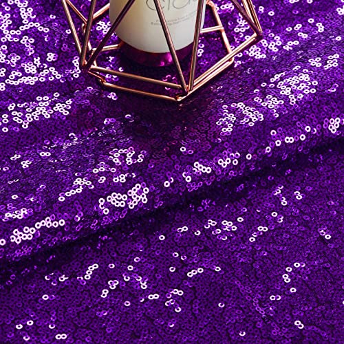 ShinyBeauty Sequin Fabric by The Yard 5 Yards Purple Sparkly Fabrics Material Glitter Sequins Materials for Wedding Dresses DIY Sewing Clothing