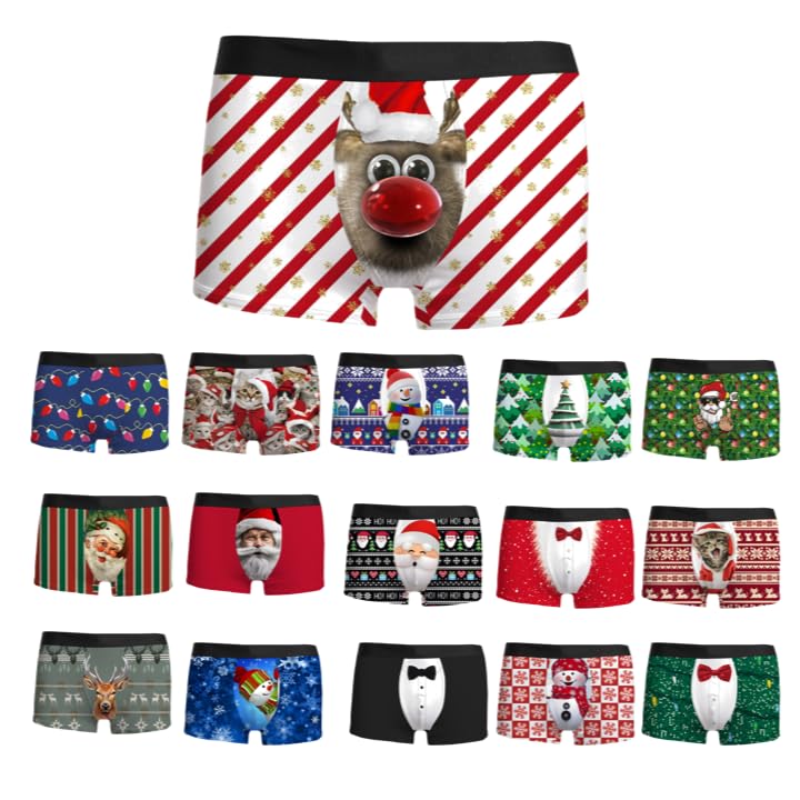 NaLatia Caleçon Personnalise Homme, Noël Sport Boxer Coton...