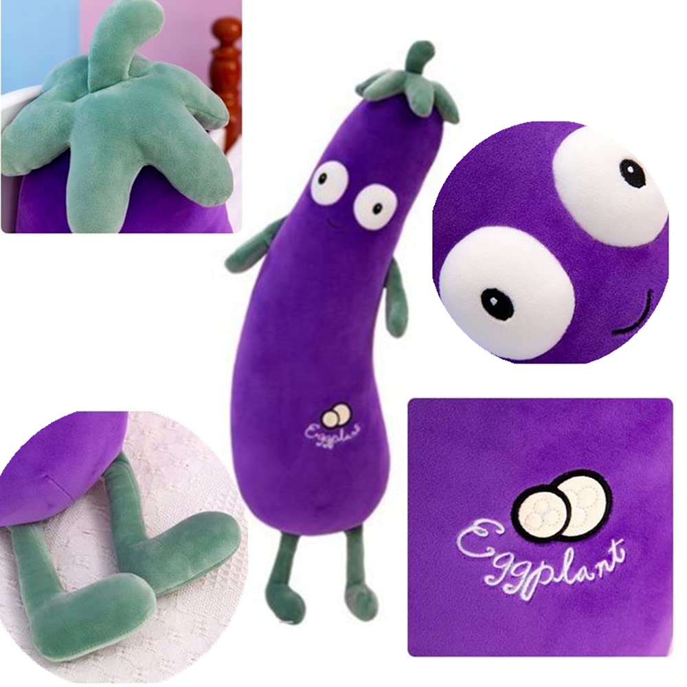 Cuscino per bambola, motivo: melanzane, colore: viola, 70 cm