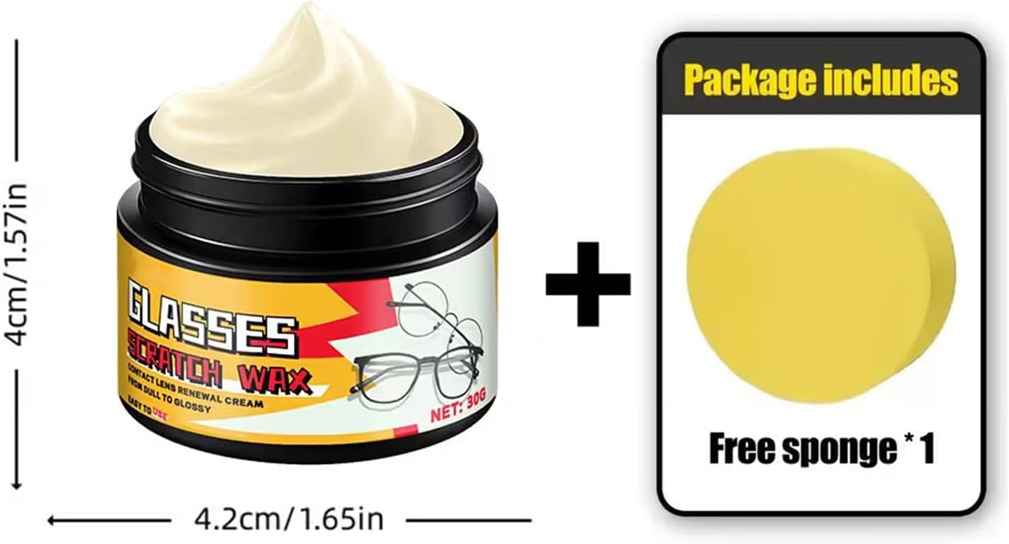 Scratch Remover Polish, Glass Cleaning Solution, Easy Application with Built-In Sponge, Multi-Purpose Lens Repair Tool, Screen Accessory with Protective Coating, Cameras for Watch Windshield