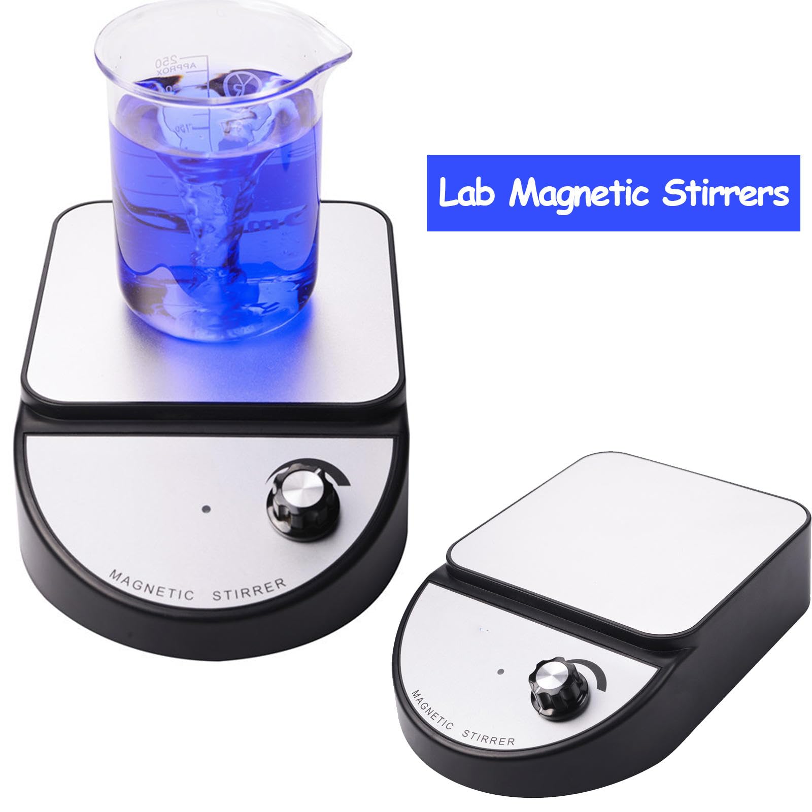 Agitador Magnético de Laboratorio con Barra Agitadora Magnética, 3500 RPM, Máx. Capacidad: 3500 Ml, Panel de Aluminio de 13 Cm de Diámetro para Investigación Científica, Aula