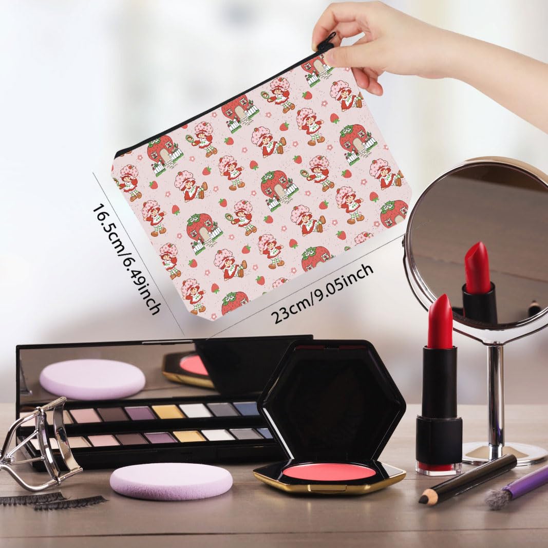 Strawberry Cartoon Inspired Makeup Bag 80s Cartoon Character Gift Strawberry Girl Gift (Strawberry Bag EU) - Image 2