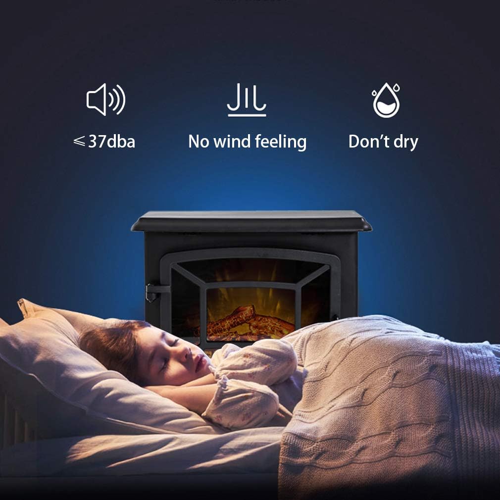 PayLessHere 20" H Electric Fireplace Heater,Electric Fireplace Adjustable Color Curve Glass Wall Mounted and Standing Fireplace Adjustable w/Remote